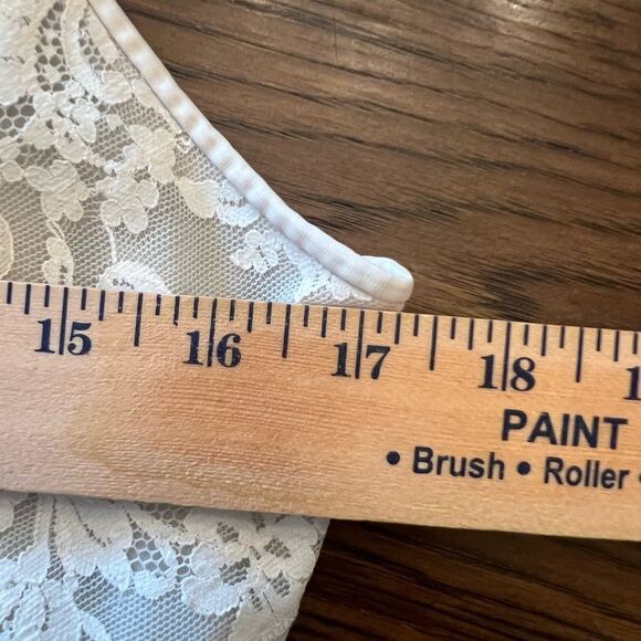 Shadowline vintage lace floral Elegant Sheer White Lace peignoir set. L - Picture 7 of 15